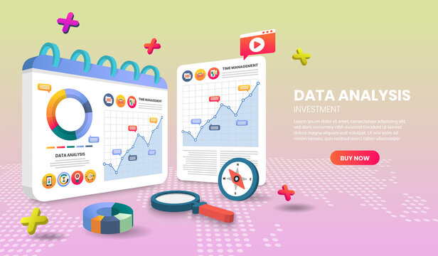 data analysis landing page templates app page.For web banner, infographics, hero images. Hero image for website.