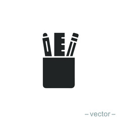 Stationery holder icon. Vector illustration.  Solid style. EPS 10