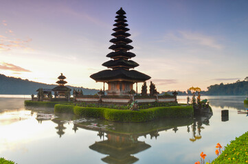 Temple in the middle of Beratan Lake in the north of Bali