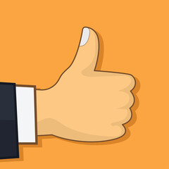 hand showing thumb up as like symbol. vector illustration