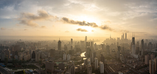 Fototapeta premium city skyline in shanghai china