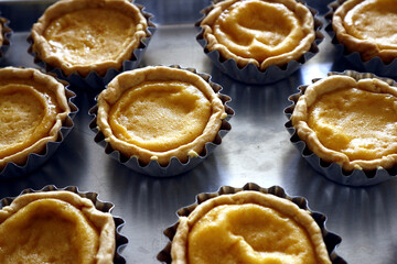 Freshly baked egg tarts