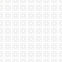 Vector geometric seamless pattern with squares, square grid, lines, tiles. Subtle abstract light beige and white texture. Minimal geometrical background. Simple repeat design for wrapping, wallpaper