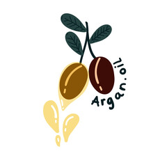 hand drawn argan oil vector illustration.