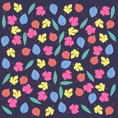 simple modern colorful leaf pattern
