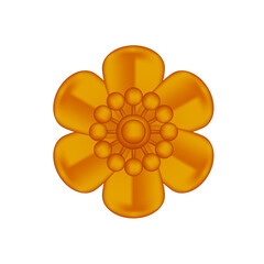 single flowers copper ornate isolated on white background, luxury flower petal copper simple, copper flowers object metal sculpture, illustration of deluxe copper flower, clip art flowers luxurious