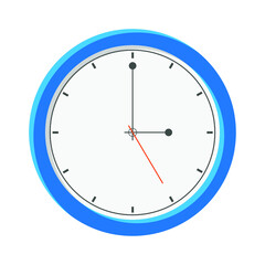 Analog clock flat vector icon. Symbol of time management, chronometer with hour, minute and second arrow. Simple illustration isolated on white background. EPS 10.