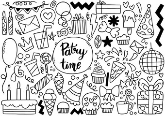 0092 hand drawn party doodle happy birthday