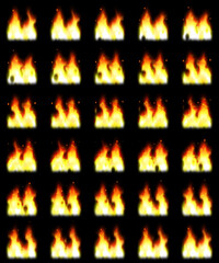 Fire animation. 2d bonefire animated loop sequence