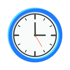 Analog clock flat vector icon. Symbol of time management, chronometer with hour, minute and second arrow. Simple illustration isolated on white background. EPS 10.