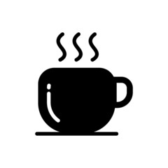 Icono de taza de café. Ilustración vectorial. sobre fondo blanco. Perfecto para imprimir en camisetas, afiches, murales de pared, tazas, gafas, tumbonas, pancartas, rollos y cualquier otro material de