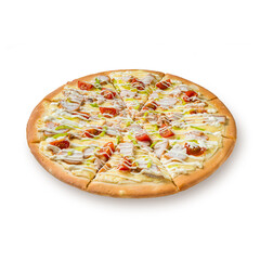 Pizza. Italian food ready to eat. Tasty Italian pizza isolated on a white background