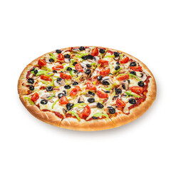 Pizza. Italian food ready to eat. Tasty Italian pizza isolated on a white background