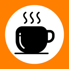 Icono de taza de café. Ilustración vectorial. sobre fondo blanco. Perfecto para imprimir en camisetas, afiches, murales de pared, tazas, gafas, tumbonas, pancartas, rollos y cualquier otro material de