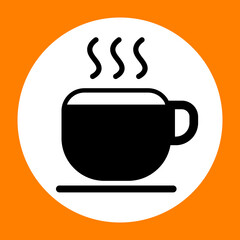 Icono de taza de café. Ilustración vectorial. sobre fondo blanco. Perfecto para imprimir en camisetas, afiches, murales de pared, tazas, gafas, tumbonas, pancartas, rollos y cualquier otro material de