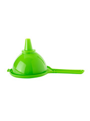 green funnel for the narrow neck of the can