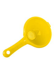 yellow funnel for the narrow neck of the can