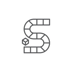 Pathway board game icon symbol isolated on white background