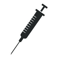 Syringe flat icon or logo vector illustration