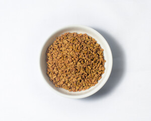 Ceylon Spice Fenugreek seeds, Isolated on white background 