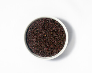 Ceylon Spice Mustard seeds, Isolated on white background 