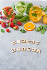 Fresh summer fruit cocktails