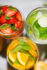 Fresh summer fruit cocktails