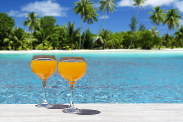 orange juice on a paradise island