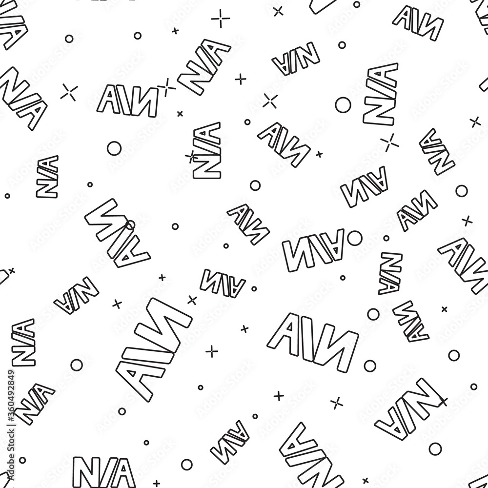 Poster black line not applicable icon isolated seamless pattern on white background. vector illustration.