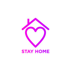 stay home quarantine icon vector sign symbol isolated