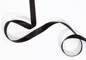 black ribbon on white