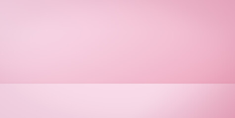 Pink pastel color empty room with minimal style concept
