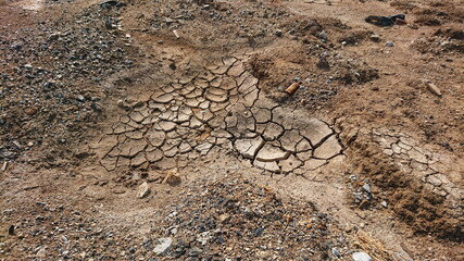 Dry clay mud texture drought global warming 
