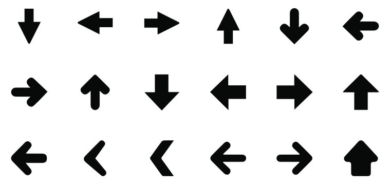 Set of black vector arrows. Arrow icons. EPS 10