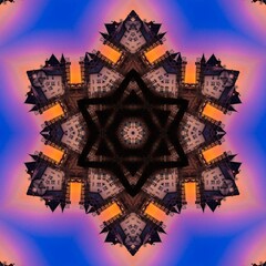Geometric design, Mosaic of a kaleidoscope, abstract Mosaic Background, colorful Futuristic Background, geometric Triangular Pattern. Mosaic texture. Stained glass effect