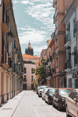 Fototapeta na wymiar Valencia, Spain; June 11 2020: Street with cars in the neighborhood called 