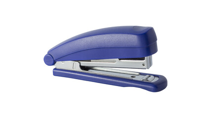 blue stapler on white background