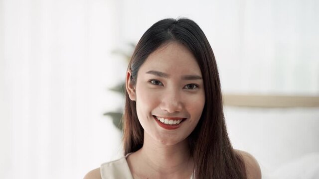 Portrait, Asian beautiful woman smiling
