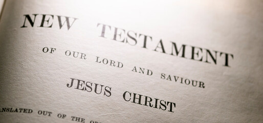 Close up of old Holy Bible