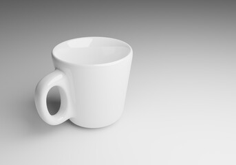 Mockup of 3d rendering white coffee mug tea or ceramic cup hot drink cup blank isolated on white background for label mockup