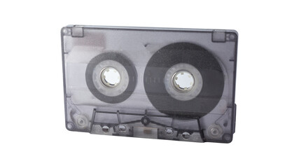 Obraz premium Retro analogue music cassette, audio cassette on white background
