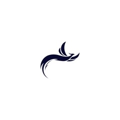 Fototapeta premium long tail phoenix silhouette logo