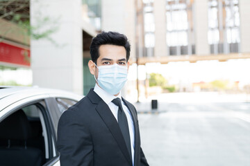 Young Businessman Wearing Face Mask