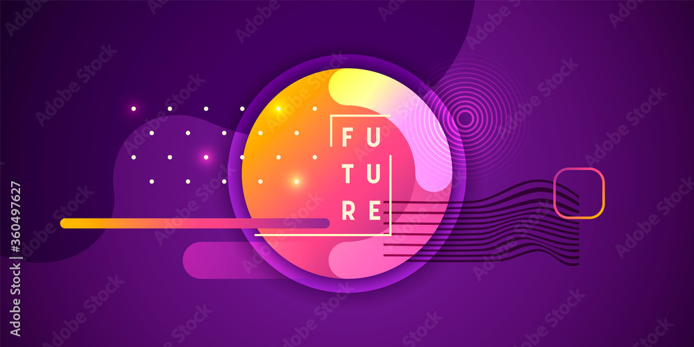 Poster minimalist abstraction in retro futuristic style design. vector illustration.