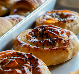 Susan sesame buns in Turkish bakery 