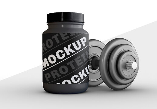 Protein Powder Container Mockup