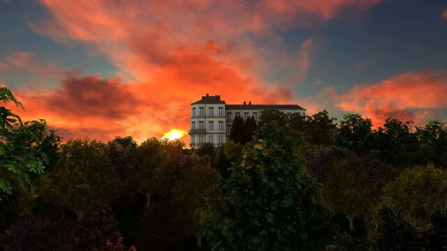  Big building from Lumion 3D on top of mountain surrounded by forest