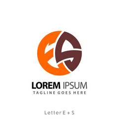 Letter ES Circle Modern Logos Design Vector Illustration Template