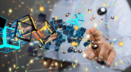 data code binary concept 3d