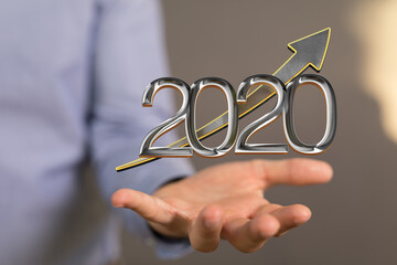 business year 2020 up goals and  success illustration